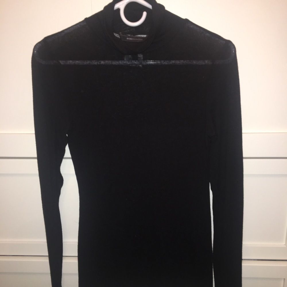 Bcbg sheer mock turtleneck, size M